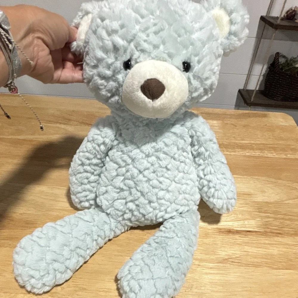 Mary Meyer Blue White Teddy Bear Plush, Medium 14-24 in, Washable 2011 OIT